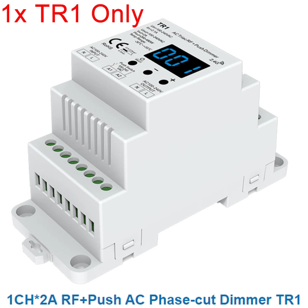 interrupteur lumière blanc moderne variateur rf push triac dimmer ac phase cut 240w pwm