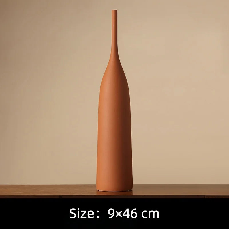 vase decoratif porcelaine moderne minimaliste couleur beige marron brun rouille blanc noir gris