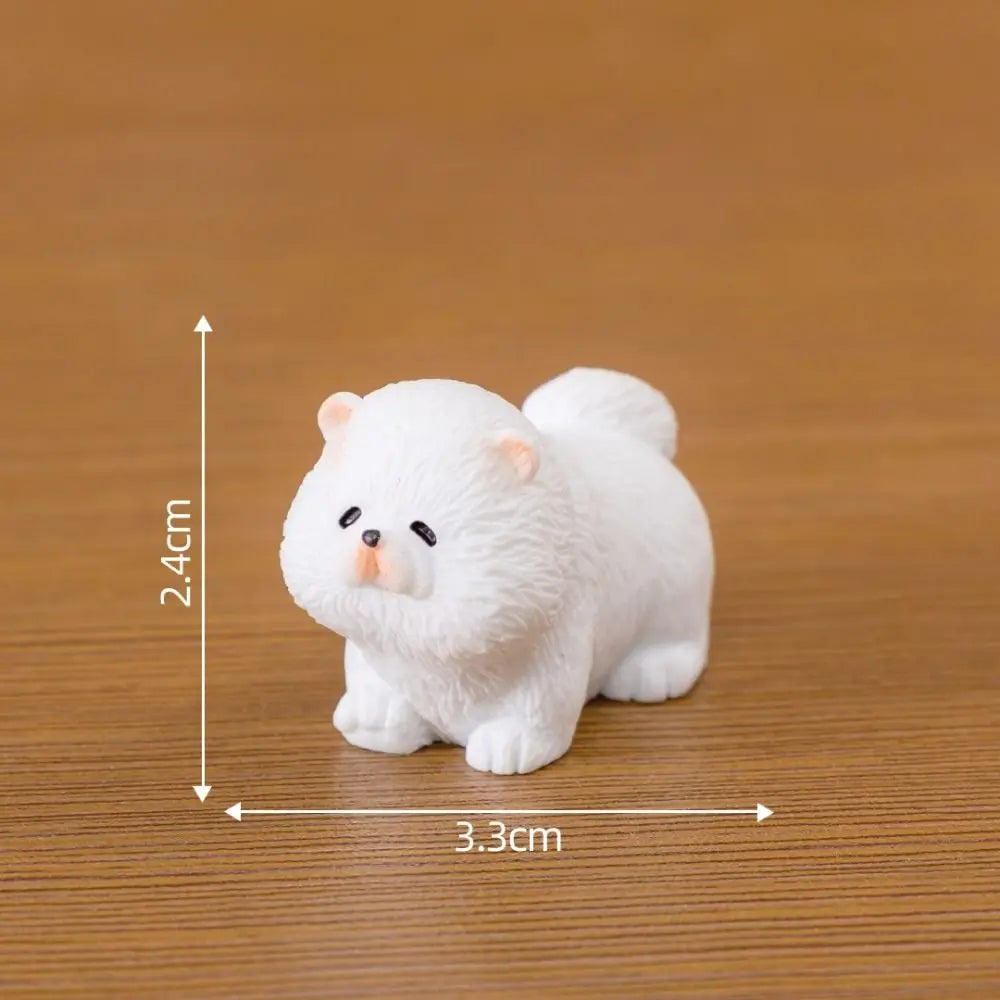 figurines chiens mignons résine cartoon peluche yeux colorés extérieur ornements micro paysage