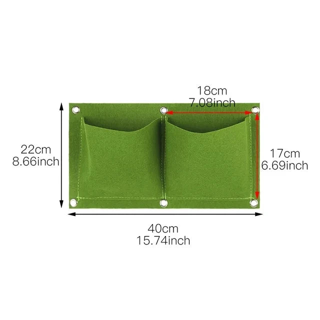 sac plantes muraux 18 poches feutre non tissé vert pratique moderne anneaux métalliquesextérieur