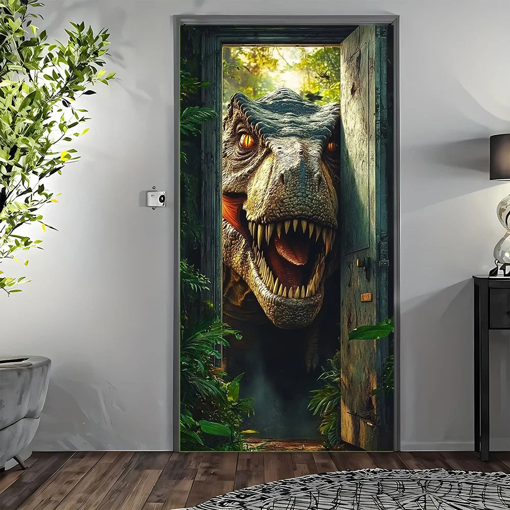 décoration murale autocollant dinosaure forêt feuilles verte occasionnellement événements anniversaires fêtes mariage noël