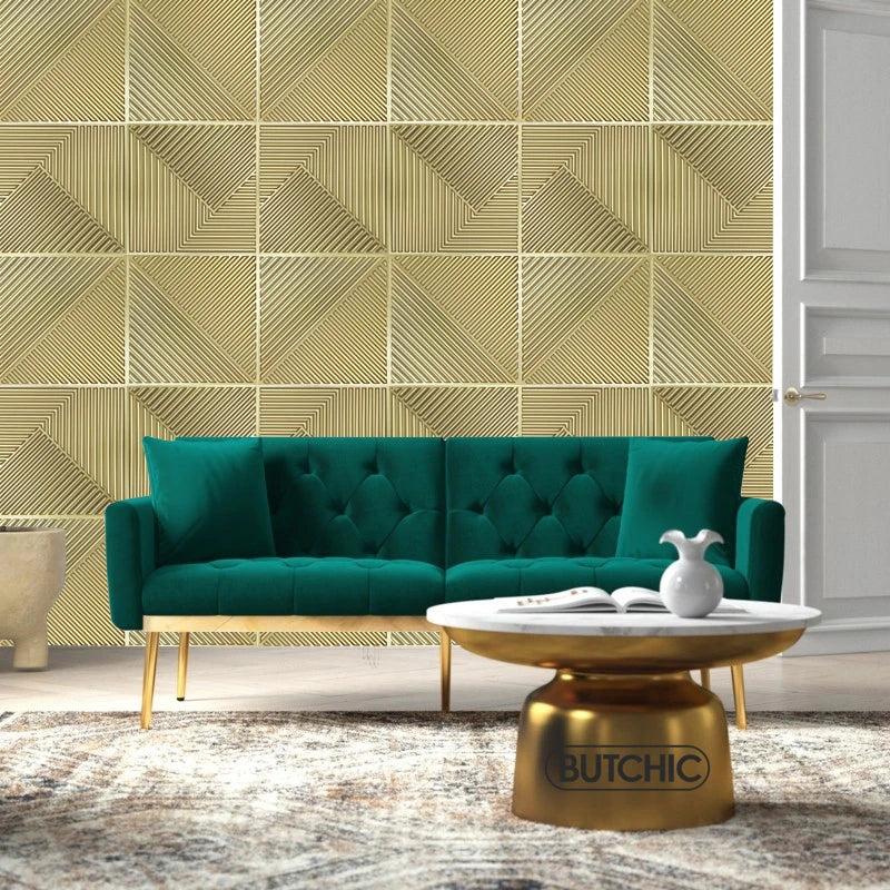 panneaux decoratifs modernes 3d or geometriques 9mm brillants stickers murailles chambre mariage
