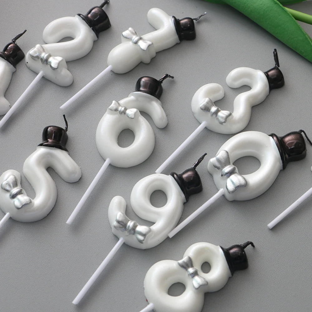 bougies chiffres blanc violet argent décoratives festives tringles numérotées cire soja sans flamme