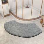 tapis bain moderne gris beige texture cailloux motifs floraux salle bain absorbant