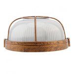 lampe vintage marron clair rayures vertes blanc translucide rustique