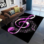 tapis moderne notes musicales polyester polypropylène salon chambre bleu rouge violet