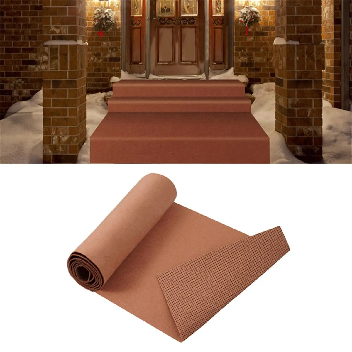 tapis antidérapant sol extérieur hiver neige brun texturé alvéoles enneigement sécurité chemin