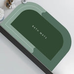 tapis bain gris vert moderne minimaliste lavable main machine usage maison salle bain