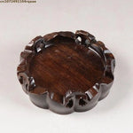 support bois sculpté artisanal marron foncé bonsaï théière vase décoration moderne