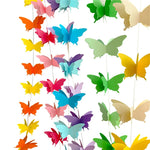 guirlande papillons 3d rouge jaune vert bleu violet rose orange anniversaire mariage fête