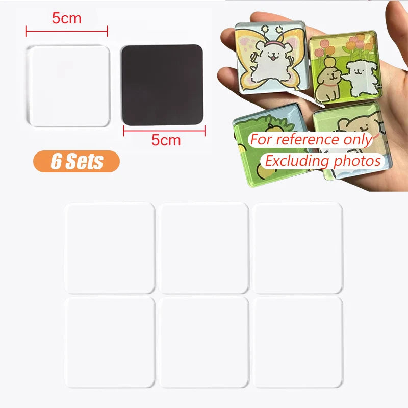 aimants réfrigérateur acrylique transparent animal compagnie dessin animé moderne diy decoration maison