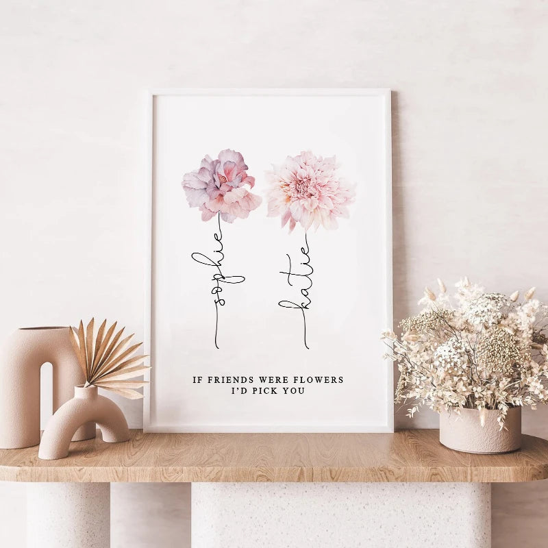 Détail de l'impression sur toile avec texte personnalisable