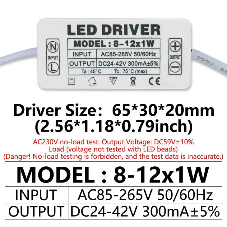 transformateur alimentation led 250ma 300ma 12v 24v 36v isolation stable électronique blanc connecteurs