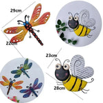 sculpture métal libellule abeille couleur aile transparente artisanale jardin extérieur decoration vertical horizontal