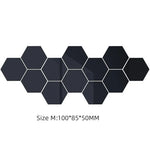 miroirs hexagonaux adhésifs modernes blancs lisses opaques 80 70 40mm 100 87 50mm 126