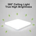 lampe carrée moderne blanc mat led clips facile 2000 8200 lumens 90 260v