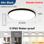 lampe led moderne télécommande 220v ip65 étanche noir blanc 37.5cm