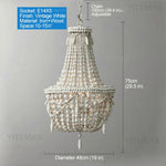 lustre vintage bois blanc suspension chambre salon bohème éclairage intérieur