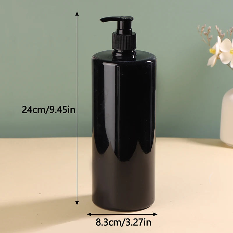 flacons cosmétiques pompe blanc noir moderne minimaliste 24cm 8.3cm rechargeable 1000ml