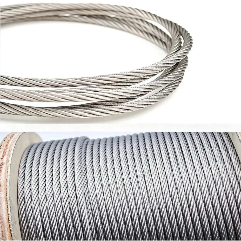 câble acier flexible gris métallisé torsadé suspension rideaux éclairage décoration industrielle