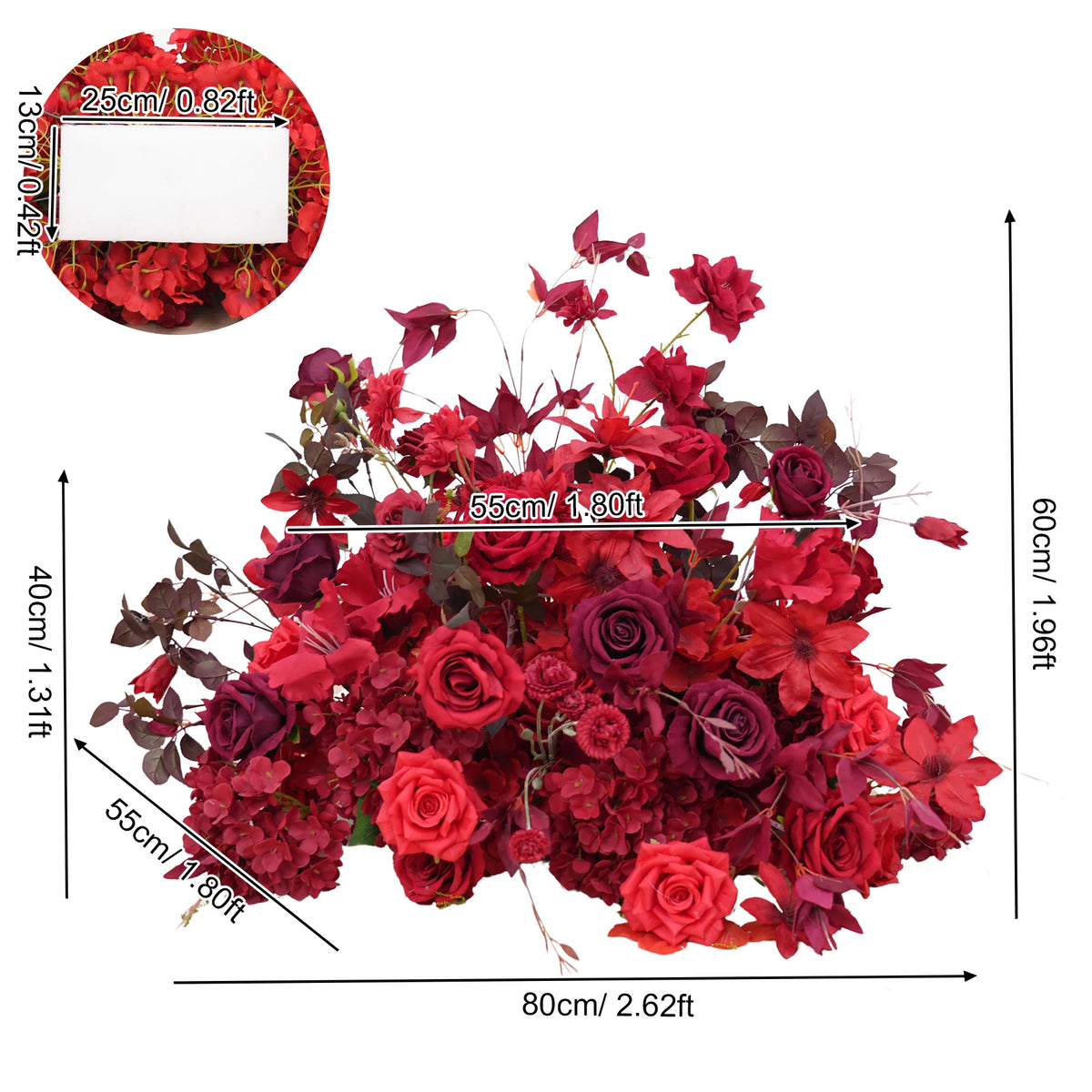 Décoration murale arche fleurs variées romantique violet rose blanc bleuclair vert extérieure