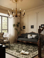 lustre salon doré bois classique têtes sans ombre éclairage hall chambre