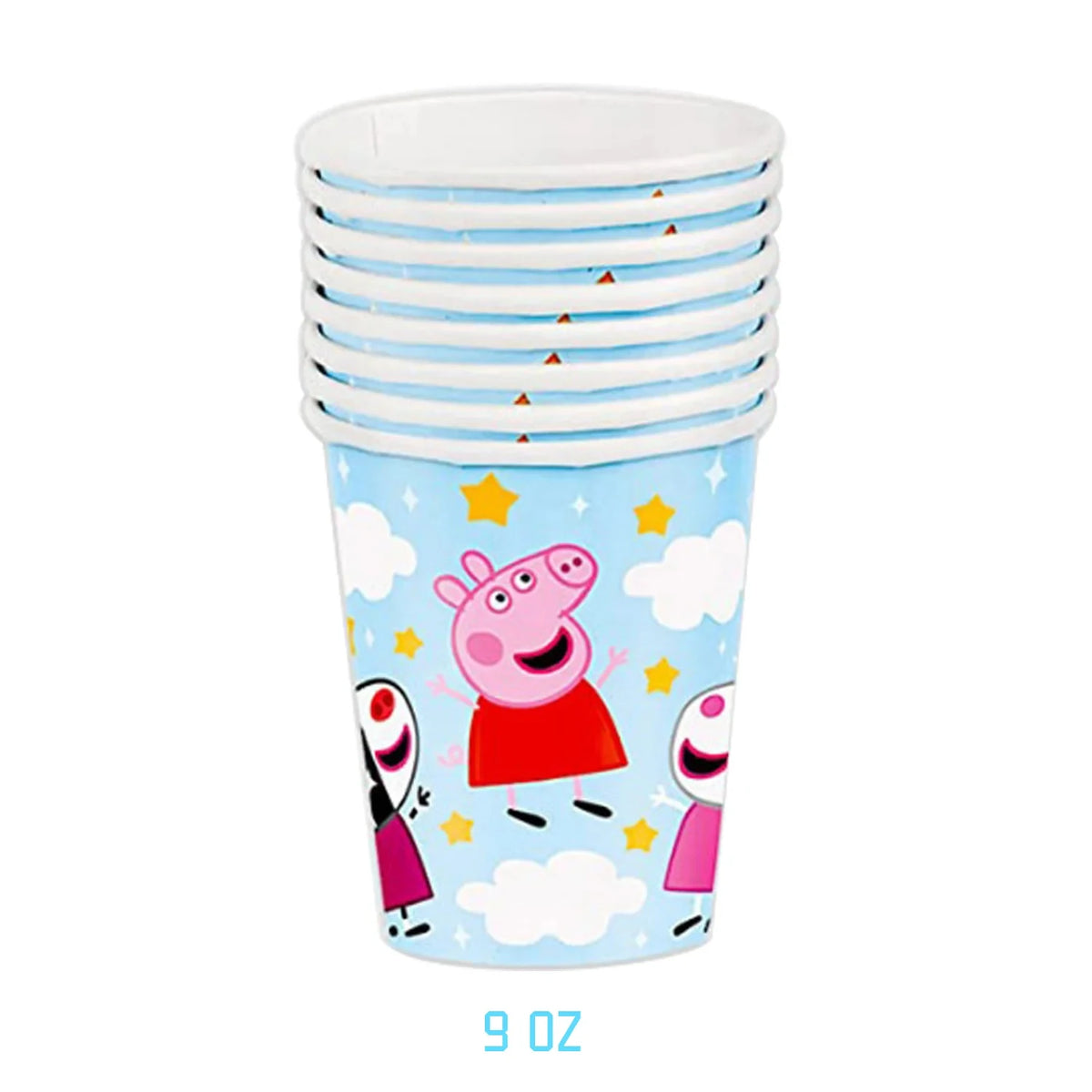 ensemble vaisselle jetable papier décoration anniversaire peppa pig nappe assiette gobelet serviette ballon bannière