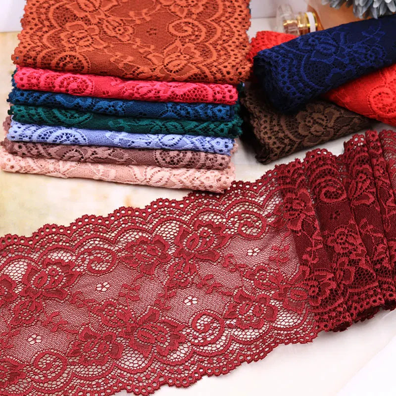 ruban dentelle élastique motif fleurs brodé tissu décoratif couture artisanat bricolage