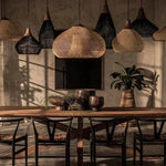 suspension lumineuse pendentif rotin noir moderne salon cuisine chambre