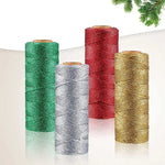 fil coton glitter vert rouge doré argenté décoratif boîte rangement satin