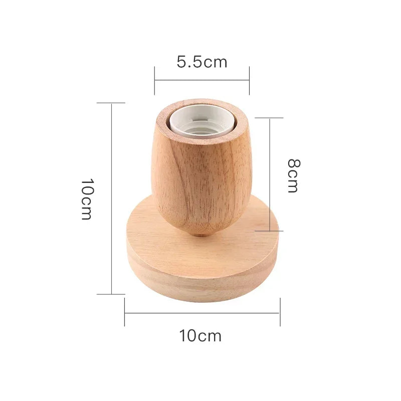 base lampe bois naturel clair texture bois moderne minimaliste vis e27 câble prise interrupteur