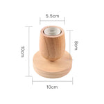 base lampe bois naturel clair texture bois moderne minimaliste vis e27 câble prise interrupteur