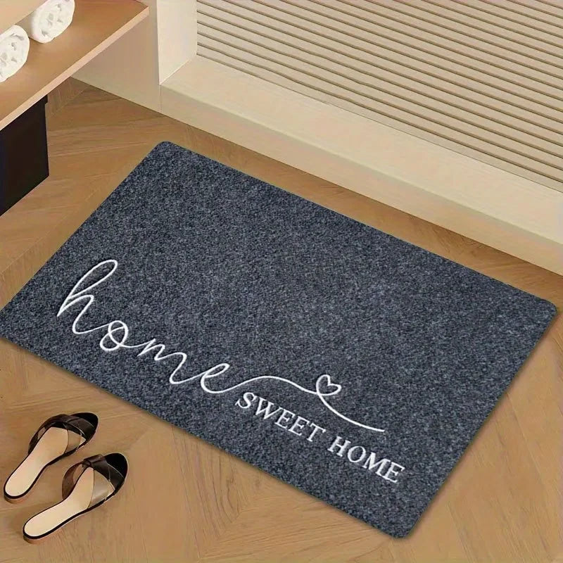 tapis d'entrée moderne rayé noir blanc rose antidérapant polyester