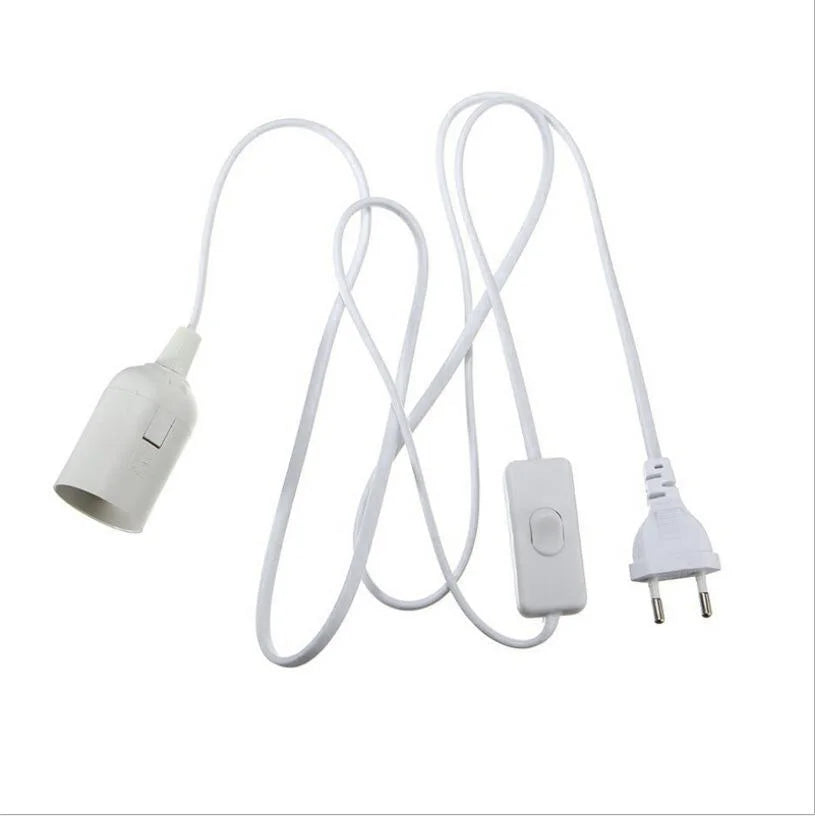 support ampoule e27 noir commutateur câble prise eu moderne sans fixation certification
