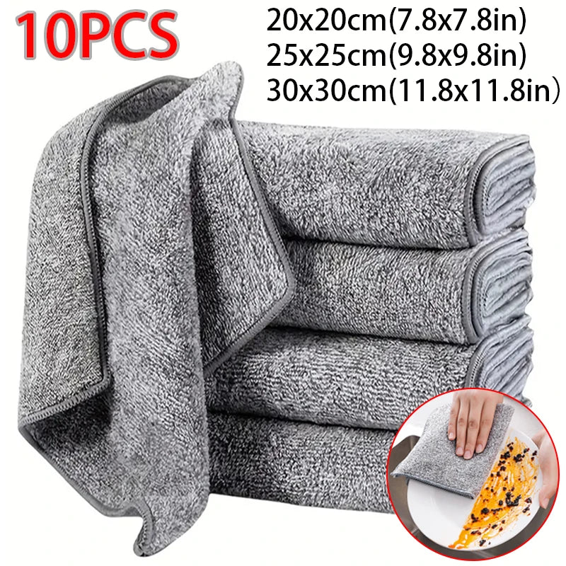 serviettes cuisine gris microfibre sèchage rapide lavable machine 20x20cm 25x25cm 30x30cm modernes utilitaires