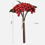 bouquet artificiel feuilles vertes boules rouges intérieur décoration blanc rouge vert orange bleu