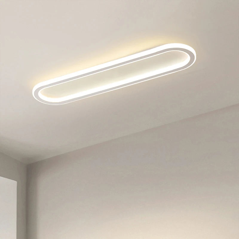 lampe led moderne blanche rectangulaire bord noir éclairage intérieur chambre salon