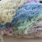 ruban plissé décoratif polyester blanc bleu vert rose noir violet 3cm 2mètres écologique