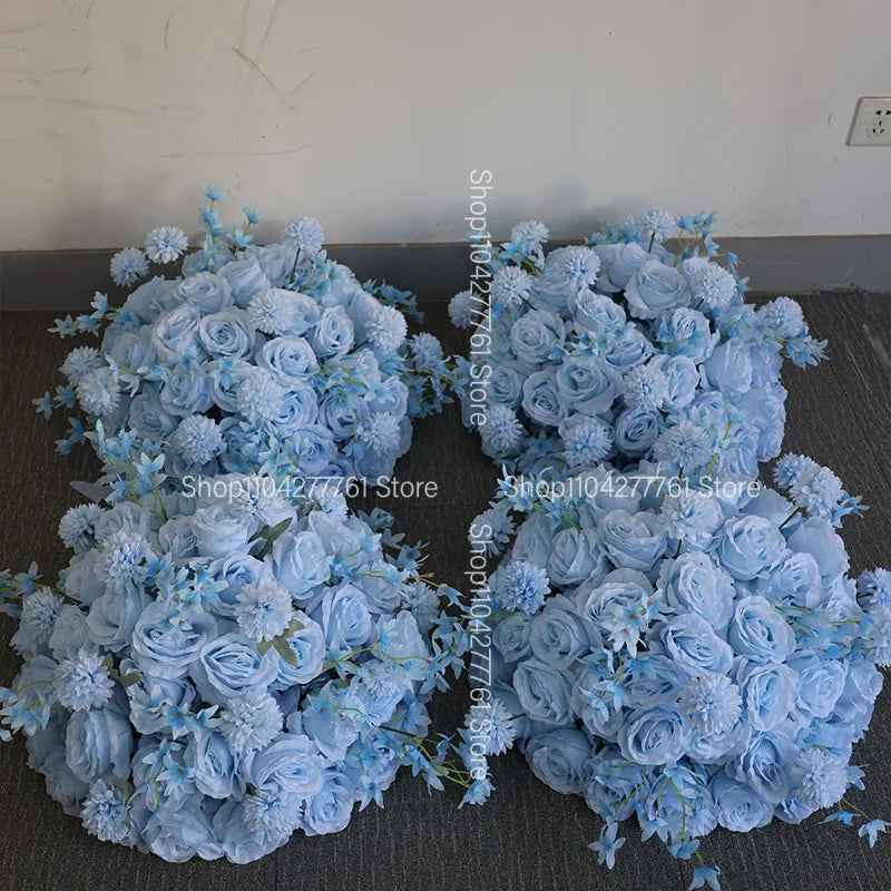 bouquet artificiel moderne roses bleu clair fleurs artificielles mariage décoration événementextérieur