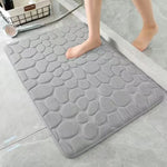 tapis bain antidérapant imitation galets gris marron beige moderne zen