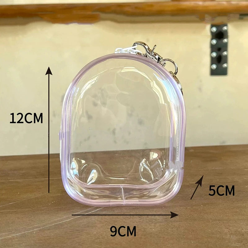 sac main transparent moderne cordon serrage noir vert rose violet minimaliste