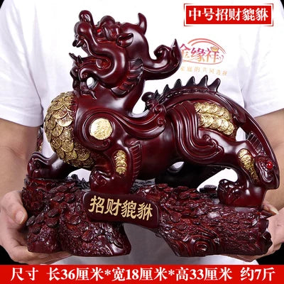 Statue Feng Shui Pixiu Dragon en résine pour décoration intérieure moderne