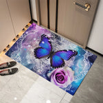 tapis moderne violet papillons résistant rides extérieur intérieur décoration maison salon entrée 30x50cm