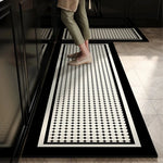 lot tapis cuisine antidérapants noir blanc motif géométrique moderne 60x40 cm