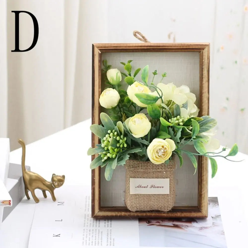 décoration murale bouquet artificiel violet blanc vert rustique bohème toile jute intérieur maison fête