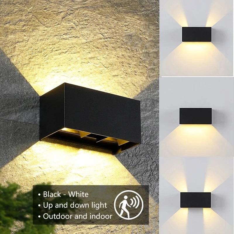 lampes murales modernes led noir blanc éclairage directionnel extérieur intérieur adjustable ip65