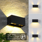 lampes murales modernes led noir blanc éclairage directionnel extérieur intérieur adjustable ip65