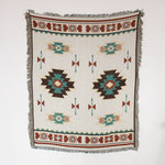 tapis boho floral franges crochet marron jaune beige rose vert