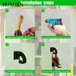 support mural tronçonneuse acier inoxydable industriel fixations vis atelier garage outil organisation rangement robuste