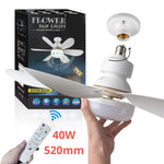 ventilateur blanc moderne 40w led télécommande 52cm grille lumineuse chambre cuisine garage